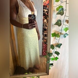 Yellow Floral Lace Dress